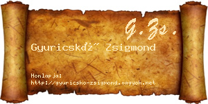Gyuricskó Zsigmond névjegykártya